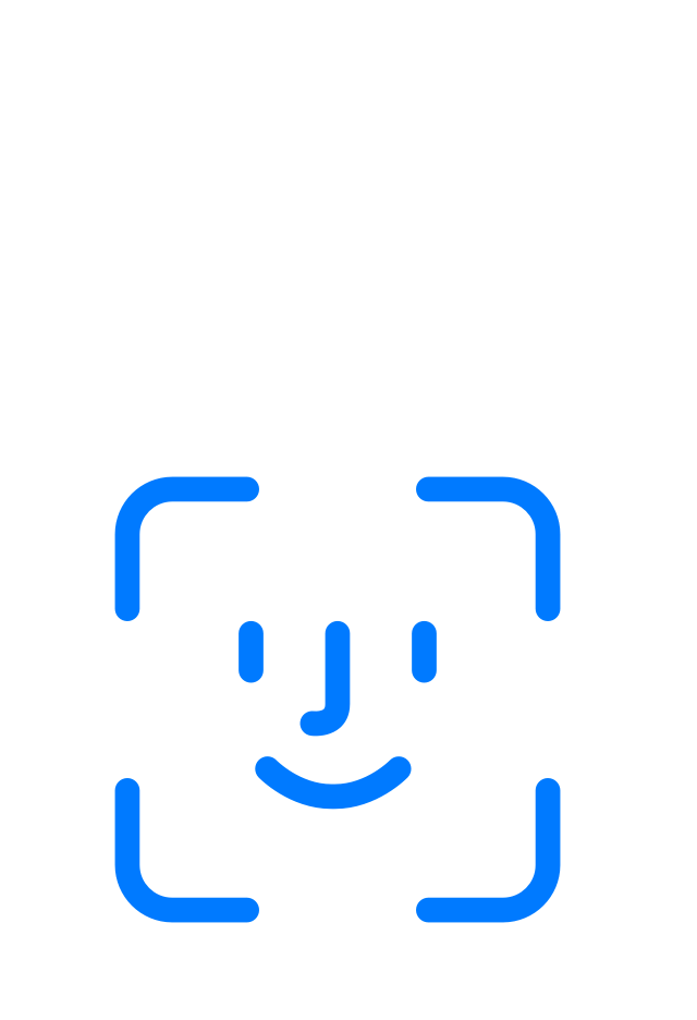 Blaues FaceID Icon