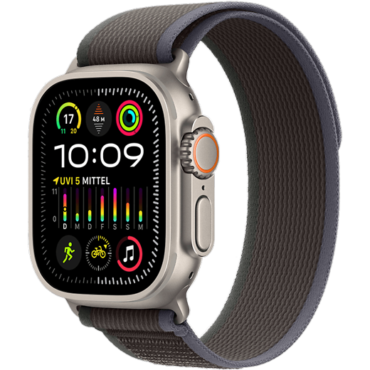 Apple Watch Ultra 2 Titan Trail Loop Titan/Blau/Schwarz M/L - Hero