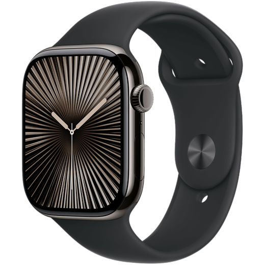 Apple Watch Series 10 Titan Sportarmband Schiefer/Schwarz M/L - Gallerie 1